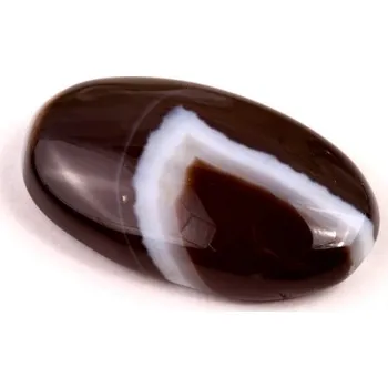 Přírodní kámen Kabošon Black Banded Agate č.7848 (29x18x7mm)