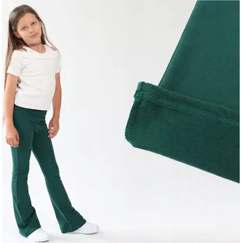 Dámské legíny Zateplené FLARE kalhoty lahvově zelené 122 legíny ZVONOVÉ s regulací v pase