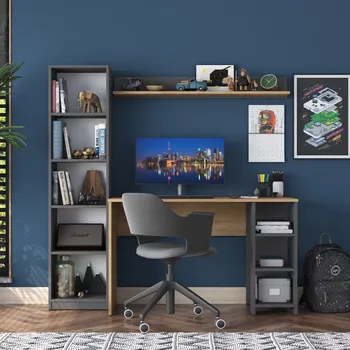 Obdélníkový psací stůl MOB 160 x 45 x 161,8 cm, antracit barva