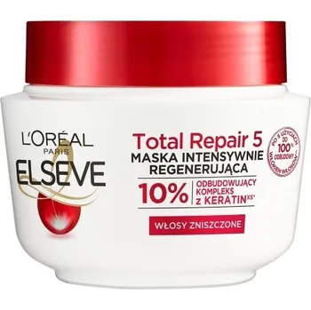 Vlasová regenerace L'Oreal Paris Elseve Total Repair regenerační maska na poškozené vlasy s obnovujícím komplexem Keratin XS 300 ml