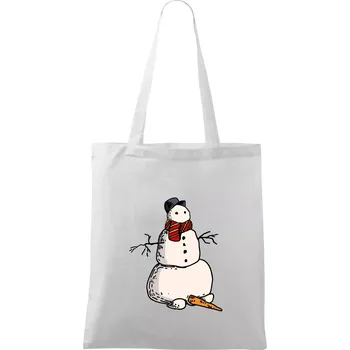 Sněhulák se spadlým nosem - Taška bavlněná - 42 x 38 cm ( Bílá )