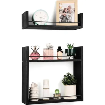 police Dřevěná police CE 43 x 15 cm černá