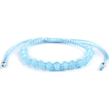 Náramek Náramek shamballa s broušenými korálky, malé, 4 modrá pomněnková