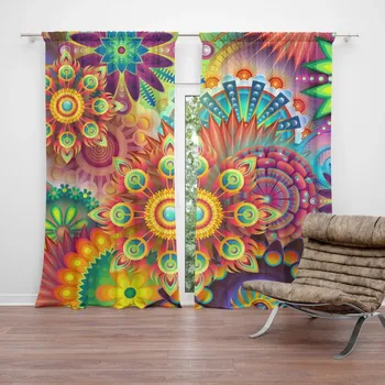 Závěs Sablio Závěs Barevné obrazce: 2ks 140x250cm