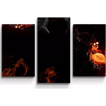 Obraz Sablio Obraz - 3-dílný Červený oheň - 75x50 cm