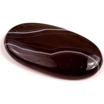 Přírodní kámen Kabošon Black Banded Agate č.7853 (33x18x6mm)