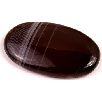 Přírodní kámen Kabošon Black Banded Agate č.7845 (34x21x6mm)