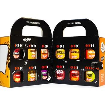 Dárkový potravinový koš Dárkový set chilli produktů, 12x 60 g