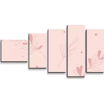 Obraz Sablio Obraz - 5-dílný Růžové lístky - 100x60 cm