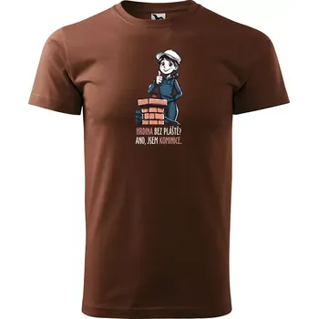 Pánské tričko Sablio Tričko s potiskem Ano, jsem kominice - hnědé S