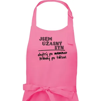 Kuchyňská zástěra Jsem úžasný syn - Pánská zástěra na vaření - Univerzální velikost ( Růžová )