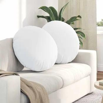 Podsedák Polštáře na sedadla 2 pcs Bílá Ø60 x 21 cm textil