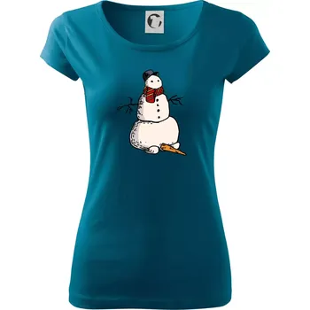 Dámské tričko Sněhulák se spadlým nosem - Dámské triko Pure - 2XL ( Petrolejová )