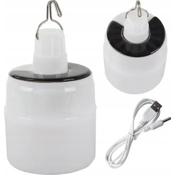 Stojací lampa Akumulátorová LED lampa Verk Group 5 W s USB nabíjením, stojací, se solárním panelem a závěsným držákem