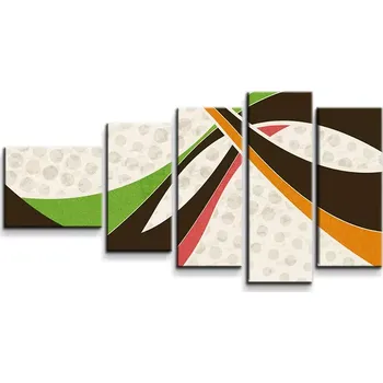 Obraz Sablio Obraz - 5-dílný Retro abstrakce - 100x60 cm