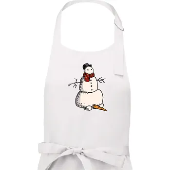 Kuchyňská zástěra Sněhulák se spadlým nosem - Pánská zástěra na vaření - Univerzální velikost ( Bílá )