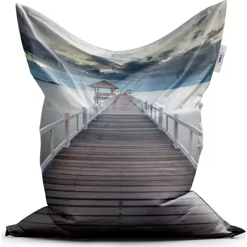 Sedací pytel Sablio Sedací vak Classic Dřevěné molo - 200x140 cm