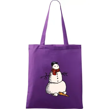 Sněhulák se spadlým nosem - Taška bavlněná - 42 x 38 cm ( Fialová )