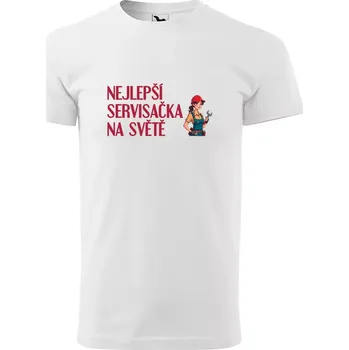 Pánské tričko Sablio Tričko s potiskem Nejlepší servisačka na světě - bílé 4XL