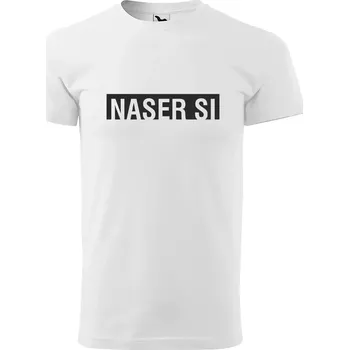 Pánské tričko Sablio Tričko s potiskem NASER SI - bílé 5XL