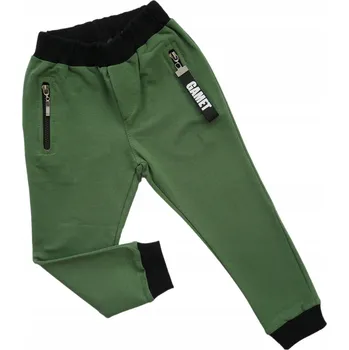 Chlapecké kalhoty Chlapecké tepláky s kapsami na zip GAMET 164 zelené PL