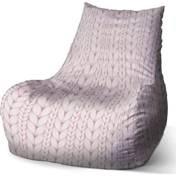 Sedací pytel Sablio Sedací vak Bean Starorůžové pletení - 60 x 70 x 70 cm