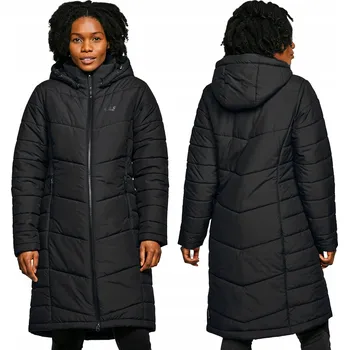 Dámský kabát 3252 DÁMSKÝ prošívaný KABÁT JACK WOLFSKIN ZIMNÍ BUNDA S KAPUCÍ ČERNÁ XS