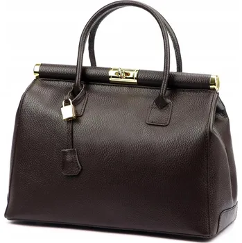 Vera Pelle kabelka z pravé kůže hnědá