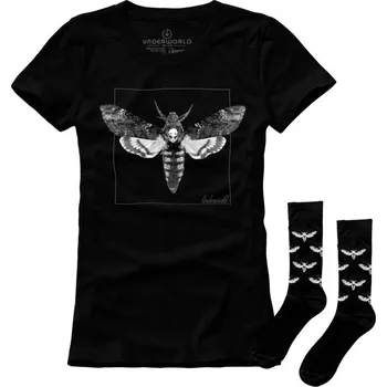 Dámské ponožky Dárková sada dámské tričko + ponožky UNDERWORLD Night Butterfly Velikost: XL | 41-45, Kód produktu: US515BZ