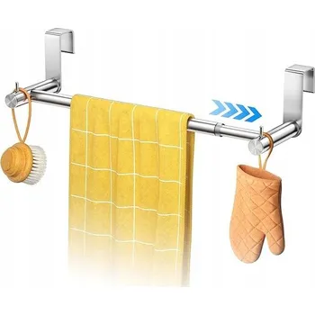 Držák kuchyňských utěrek Závěsný teleskopický držák na kuchyňské utěrky 43x7x7,5 cm, stříbrný