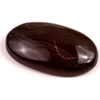 Přírodní kámen Kabošon Black Banded Agate č.7855 (34x20x8mm)