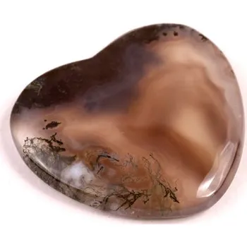 Přírodní kámen Kabošon Moss Heart Agate č.7832 (24x26x4mm)