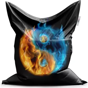 Sedací pytel Sablio Sedací vak Classic Ohnivé jin a jang - 150x100 cm