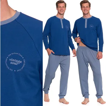 Pánské pyžamo Moraj pánské pyžamo s potiskem, dlouhý rukáv, velikost L