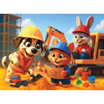 Puzzle dřevěné puzzle wooden city veselý tým, 40 dílků