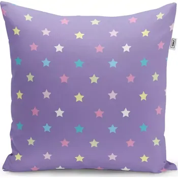 Polštář Sablio Polštář Hvězdy na fialové - 50x50 cm