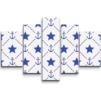 Obraz Sablio Obraz - 5-dílný Hvězdy a kotvy - 125x90 cm