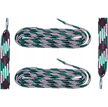 Tkaničky do bot Tkaničky HNĚDO-ZELENÉ Tkaničky do bot 120 cm TREKOVÉ PLOCHÉ 9mm G12-42