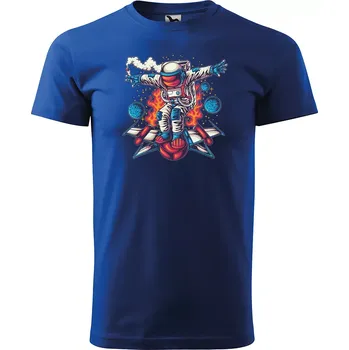Pánské oblečení Sablio Tričko s potiskem Astroboard - modré 2XL