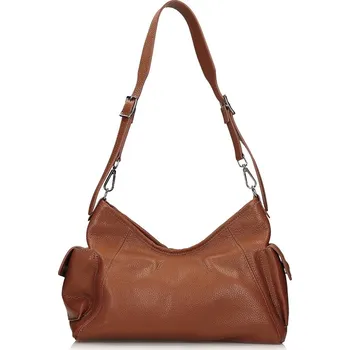 Kabelka Toscanio kabelka z pravé lícové kůže hnědá