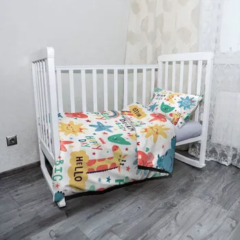 Povlečení Sablio Mikroplyšové dětské povlečení do postýlky Happy day - 100x135 / 40x60