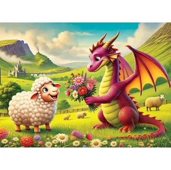 Puzzle Dřevěné puzzle kytice pro kamaráda 40 dílků WOODEN CITY