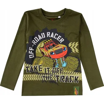 Dětská móda EplusM dětské tričko s dlouhým rukávem bavlna zelené velikost 128