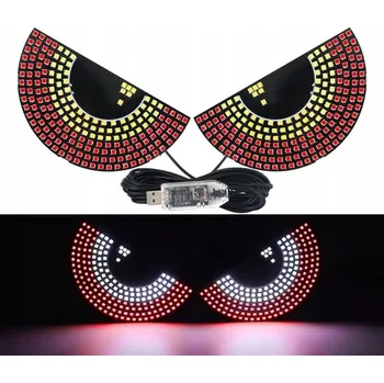 Obraz Sada světel 2x Ďáblovy oči pro automobily USB 6.8cm x 12.2cm Červeno-Bílé