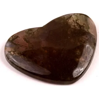 Přírodní kámen Kabošon Moss Heart Agate č.7826 (27x34x5mm)