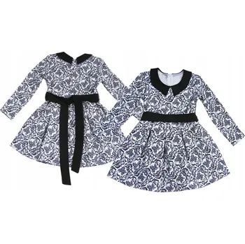 Dámské šaty 128 Slavnostní společenské elegantní šaty se semišovými KVĚTINAMI a šerpou BS564