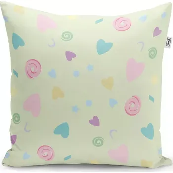 Polštář Sablio Polštář Srdíčka a spirály XL - 40x40 cm