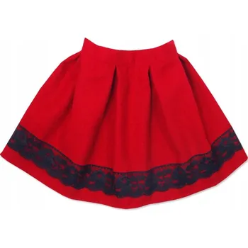 Dámská sukně 116 Vánoční Sukně ČERVENÁ sukýnka s černou KRAJKOU BS270 PL