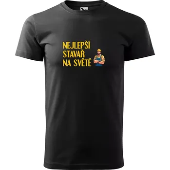 Pánské tričko Sablio Tričko s potiskem Nejlepší stavař na světě - černé 5XL