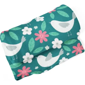 deka Sablio Deka Červené kvítí s ptáčky - 150x120 cm